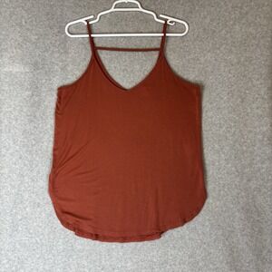 Z SUPPLY Womens Tank Size Large Rust Red Eleisha Back Detail Spaghetti Strap